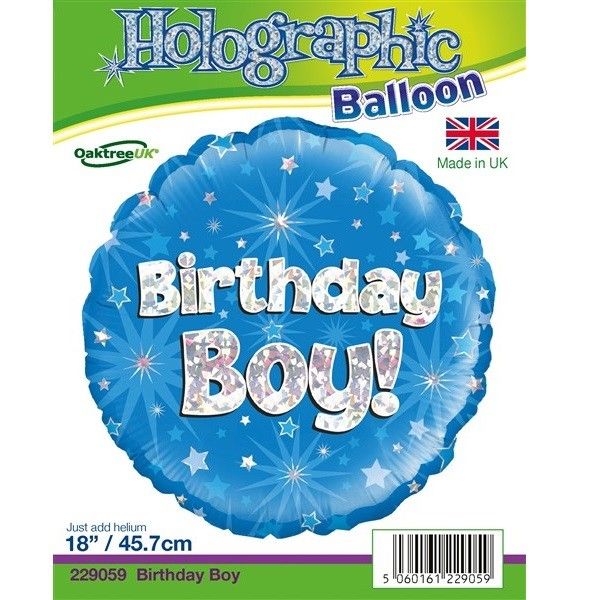 18IN BIRTHDAY BOY HOLOGRAPHIC FOIL