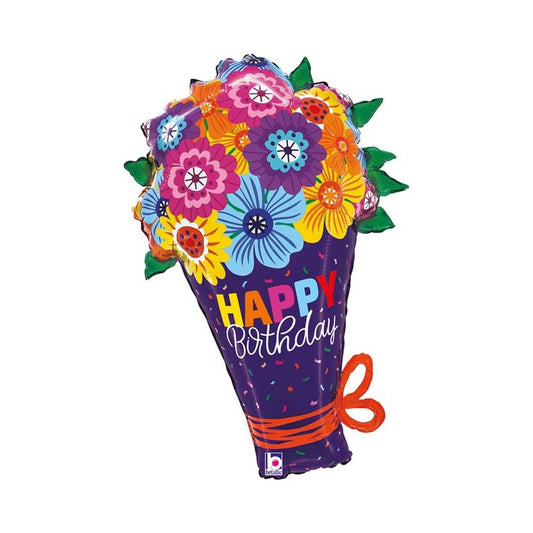 33in BOLD BLOOMS BDAY BOUQUET FOIL BALLOON