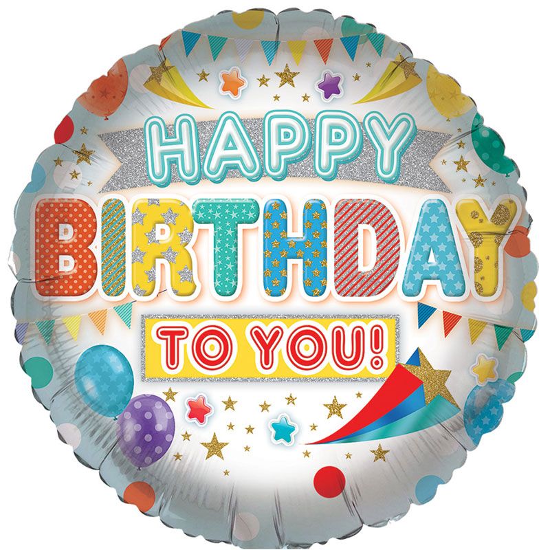 18in OPEN GENERIC JUVENILE BIRTHDAY FOIL BALLOON