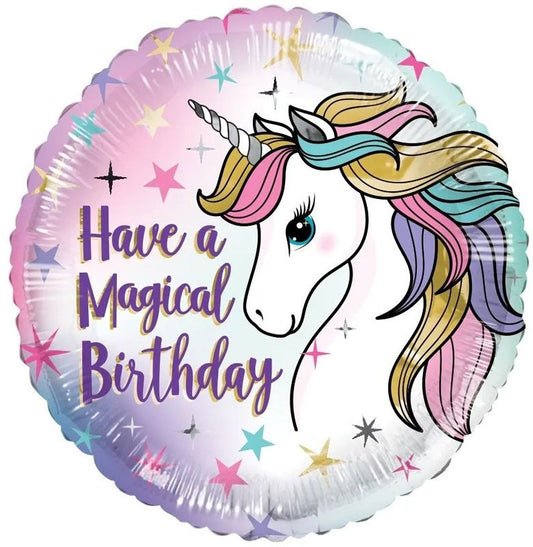 18in HAVE A MAGICAL BIRTHDAY UNICORN ECO FOIL BALLOON