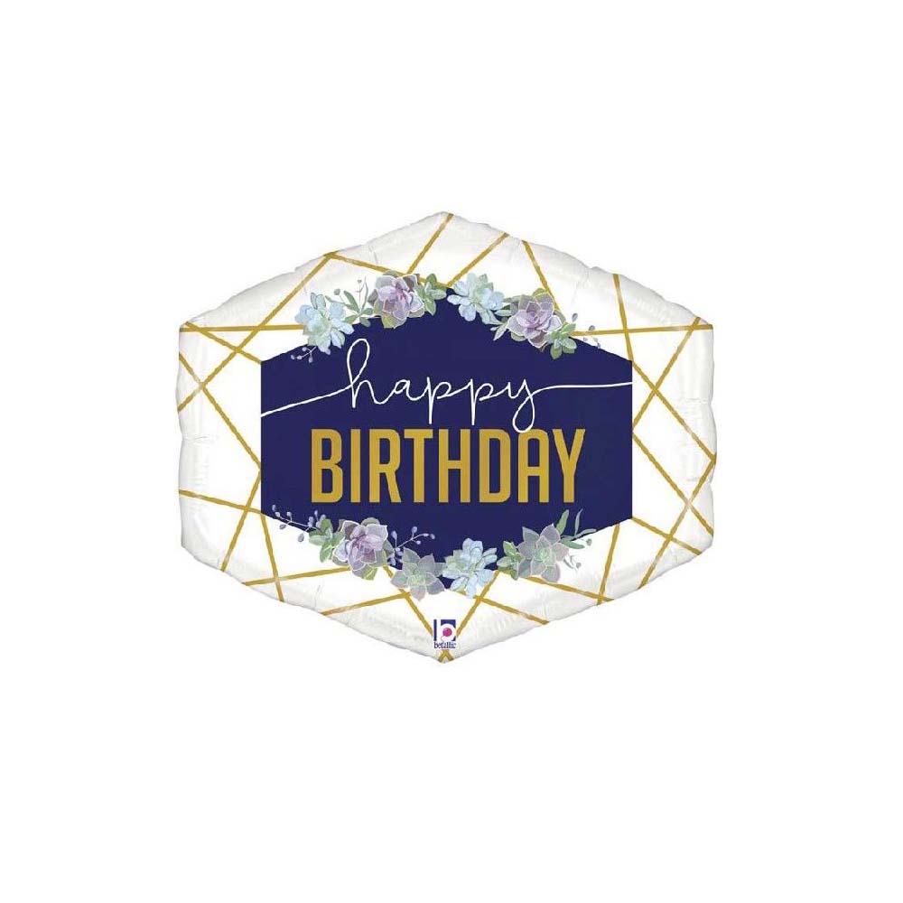 30in GEO NAVY BIRTHDAY FOIL