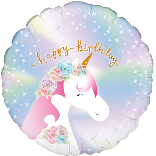 18in PASTEL UNICORN BIRTHDAY FOIL BALLOON