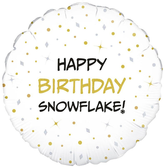 18in HAPPY BIRTHDAY SNOWFLAKE FOIL BALLOON