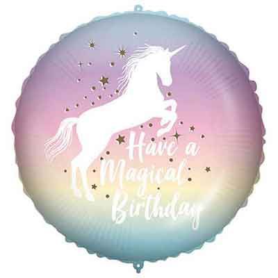 18in MAGICAL BIRTHDAY UNICORN FOIL BALLOON